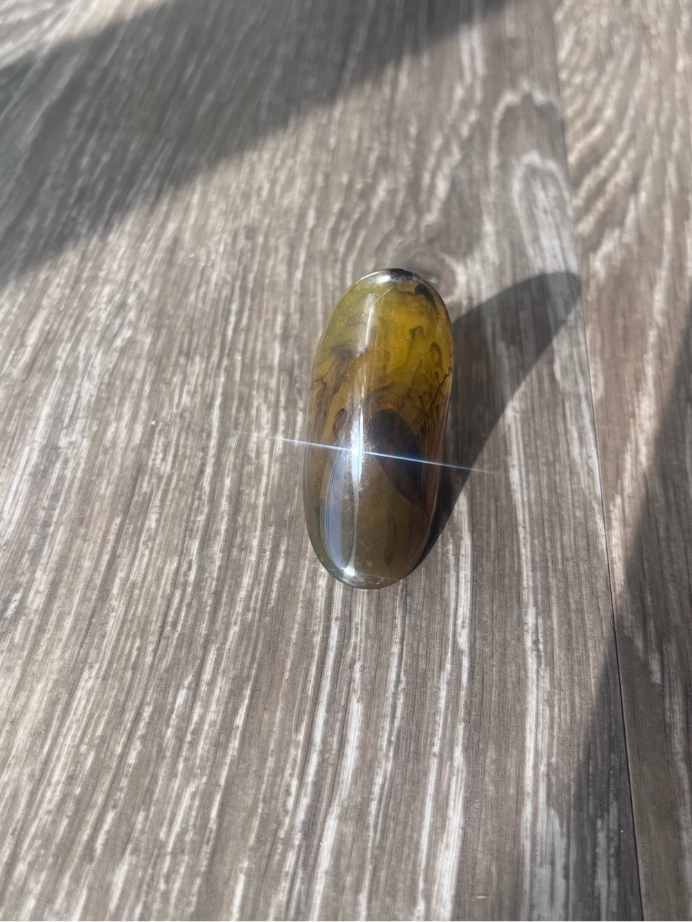 Olive Green Resin Dome Statement Ring